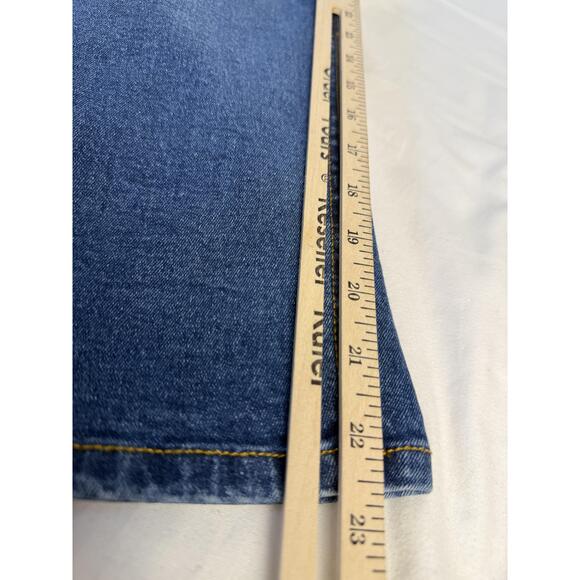 NWT EVANS Unisex Blue Denim Back Pockets Belt Loops Crop Pants 28 - Picture 9 of 10